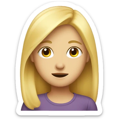 blonde girl thinking about a boy sticker