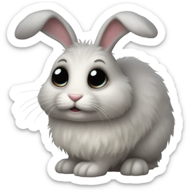 cute sad bunny with tears in eye sticker