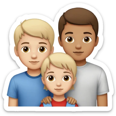 two teenage boy brothers with their 10-year-old sister sticker