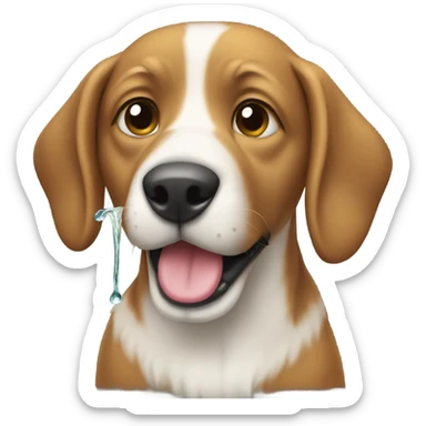 Dog drinking sprite sticker