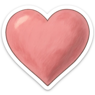 pink heart ghibli style sticker