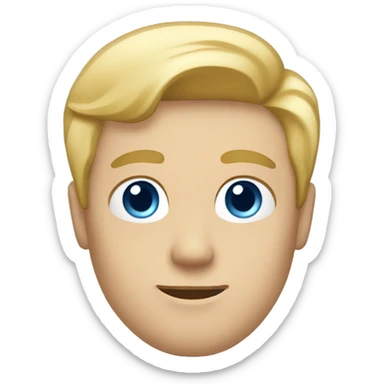 blonde guy with straight heair, blue eyes and roundish face sticker