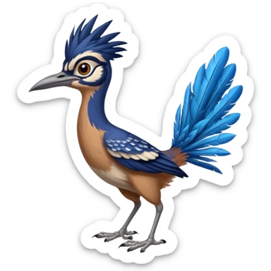 realistic roadrunner bird emoji, tail pointed down sticker