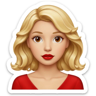 woman red lips, deifferent hair. sticker