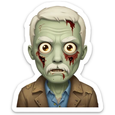 zombie with white mustahe sticker