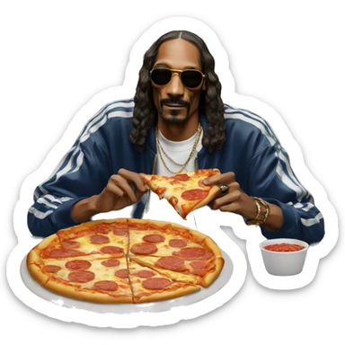 Snoop dogg eating pizza sticker