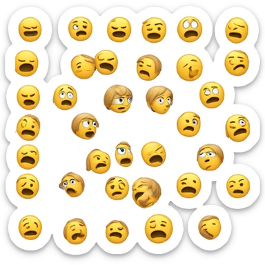 a character thinking hard moving something with their mind sticker