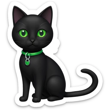 black cat walking on a leash sticker