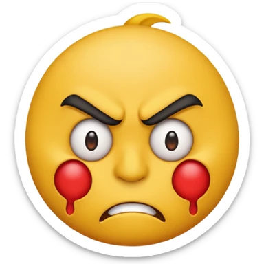 glorbo as an angry emoji character sticker