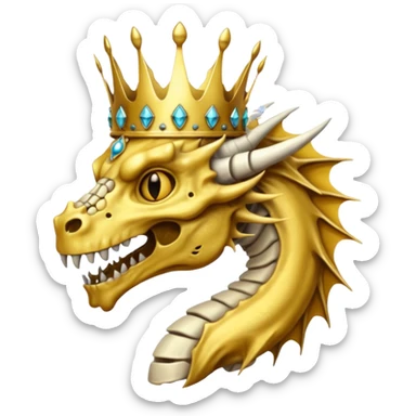 Dragon with crown with skeleton pls sticker