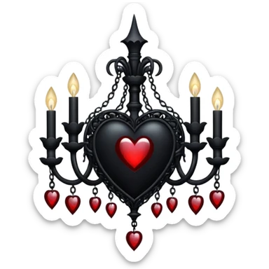 goth heart with a dark chandelier sticker
