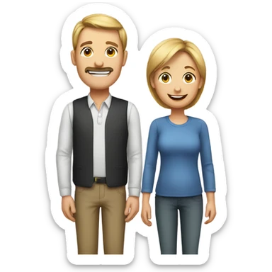 The apple family emoji with mum dad and kid sticker