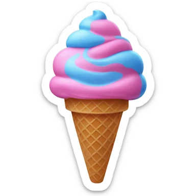pink and blue ice cream swirl sticker