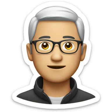 chinese man with glasses in a  sticker