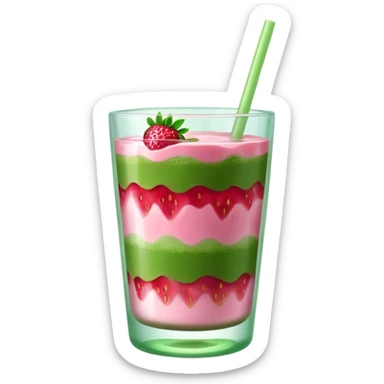 iced strawberry matcha sticker