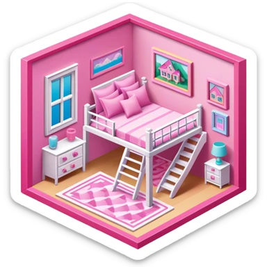barbie dream house isometric sticker