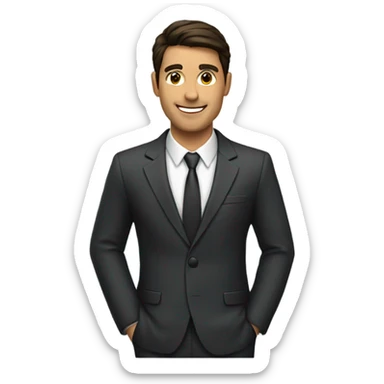 Brunette man wearing a suit holiday money  sticker