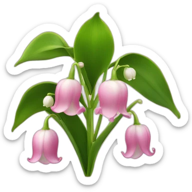  pink lily of the valley sticker