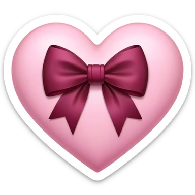 Pink heart with burgundy bow sticker
