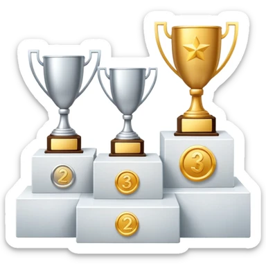 1st 2nd 3rd place podiums with gold silver bronze medals sticker