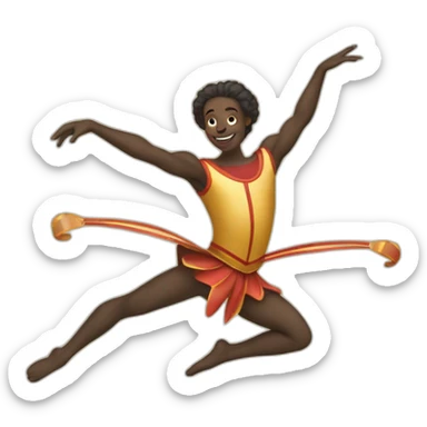 middle ages circus acrobat doing a pirouette sticker