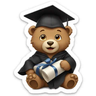 Graduation bear sticker