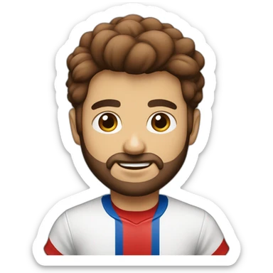 Chico blanco con anteojos azul y rojo con remera de san lorenzo de almagro con pelo marron y sin barba sticker