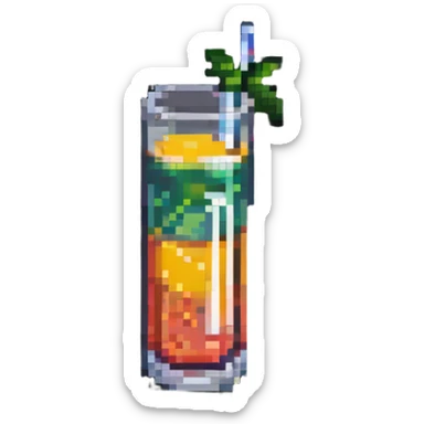 fresh juice in a tall glass sticker