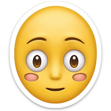 Standard yellow smile emoji but with both eyes looking in different directions. Deadpan no smile sticker