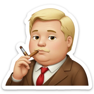 A little bit fat man with blond hair smoking cigar  sticker