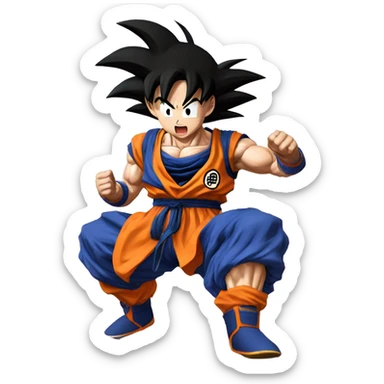 goku levantando pesas sticker