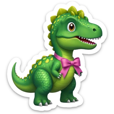 dinasour with ribbon sticker