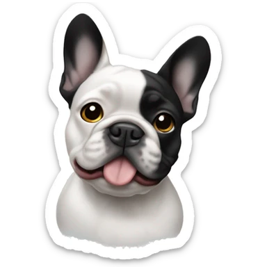 Black and white frenchie sticker