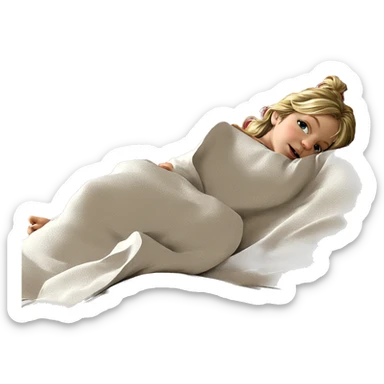 blonde girl relaxing on bed sticker