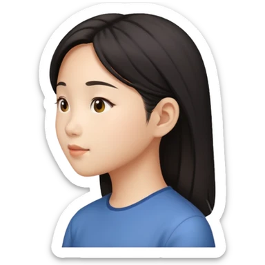 asian girl profile left side talking sticker
