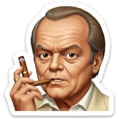 Jack Nicholson blowing cigar smoke rings sticker