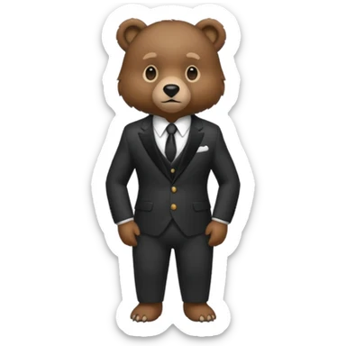 black bear with suit sticker