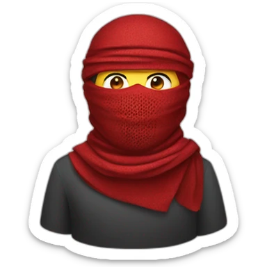 Masked with the Arabic red Shemagh   sticker
