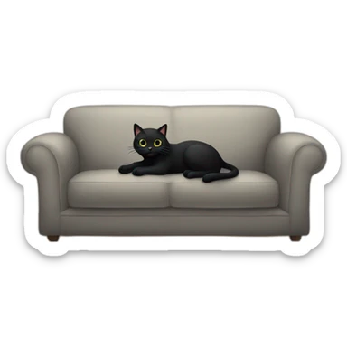 A black cat clawing at a sofa sticker