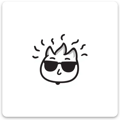 face with sunglasses, wavy heat lines, feeling hot sticker
