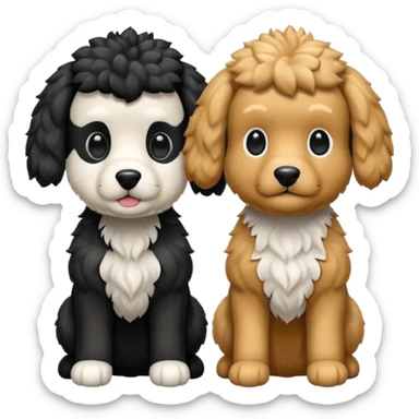 Dos caniches,uno blanco y el otro negro,QUE SEA RAZA CANICHE  sticker