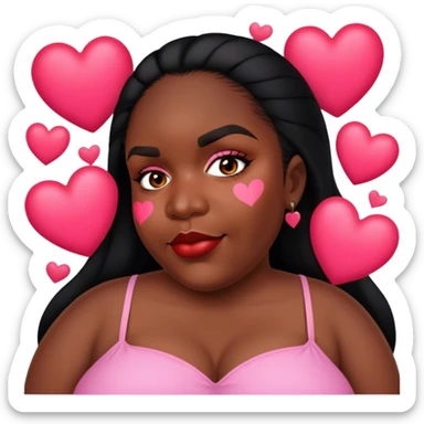 Girly fat Lovely there are hearts around her sticker