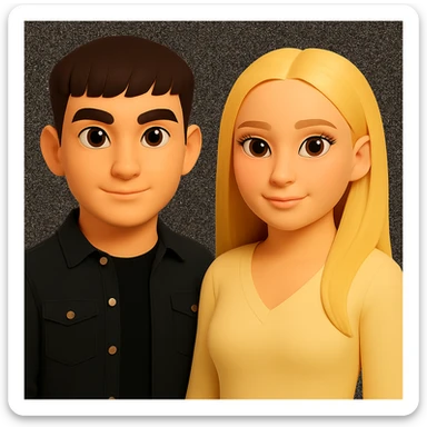 Keep the image unchanged except slightly spread the people apart from each other. Preserve the original style and background as is. sticker