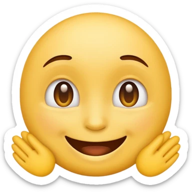 Classic emoji face, oversized and painfully tight smile sticker