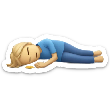 person laying sprawled on the ground face up sticker