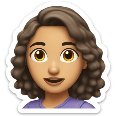 chica morena saltando sticker