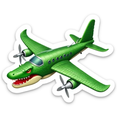 Make an emoji of a bomber plane crocodile. sticker