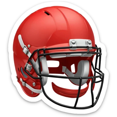 College football player helmet in light red color sticker