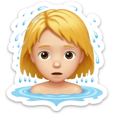 child falls in fountain its sad sticker