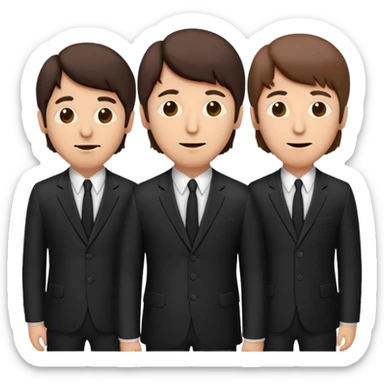 The Beatles wearing their iconic suits, emoji style sticker